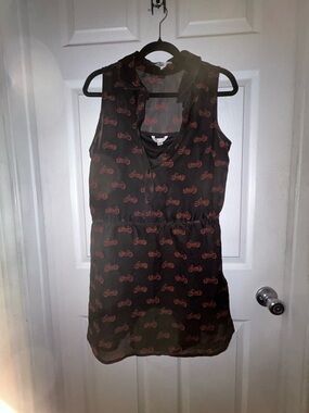 VOLCOM DRESS MOTORCYCLE PATTERN RIDING THEME BEACH SPORT EXOTIC CUTE XL BNWT
